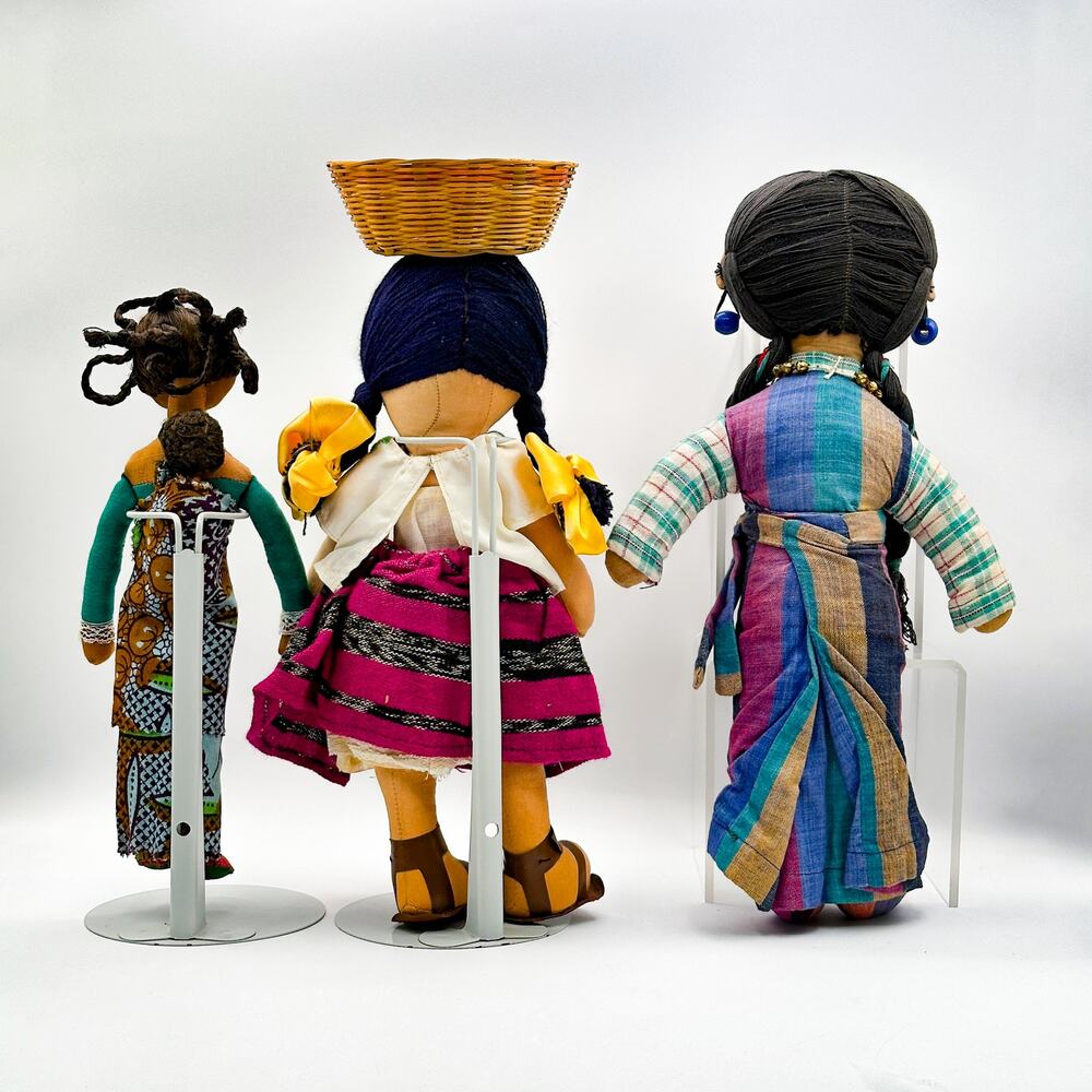 Lot 3 Intl Cloth Dolls African Mexican Himalayan Handmade - Picture 9 of 13